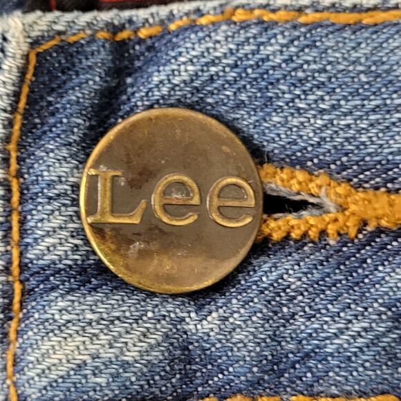 Vintage Y2K LEE Button-Fly Jeans 35x34 (36x34) Blue - Picture 4 of 16